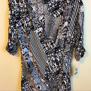 Style & Co black & white size L top NWT
